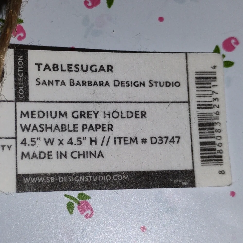 SANTA BARBARA DESIGN: Set of 2 Grey Washable Paper Sturdy Holders